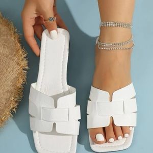 White Sandals Size 8